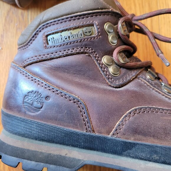 Timberland 9 Brown Leather EURO Hiking Work‎ Boots Waterproof - Picture 4 of 8